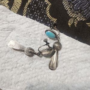 VINTAGE SILVER EARRINGS ,SCREW IN THE BACK